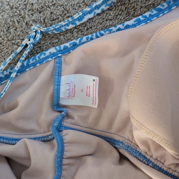 Blue Patterned Maternity One Piece Swimsuit - Picture 3 of 3